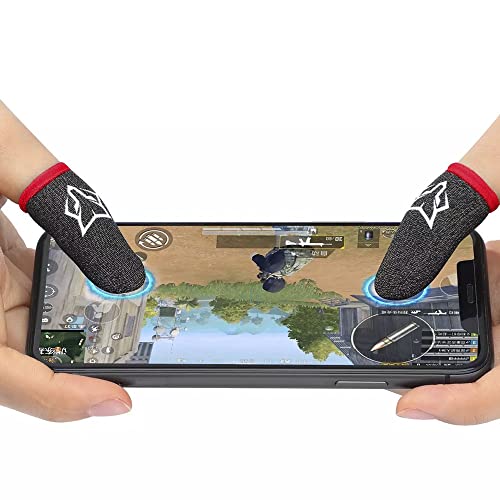 La Mejor Selección de Dedales - solo los mejores. 43 Sarafox Dedales Gamer Guantes para Dedo V2 Transpirable antisudor Original (Negro-Rojo)