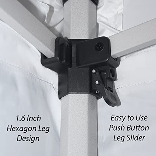 King Canopy Ares 10-Feet By 10-Feet Commerical Instant Pop Up Canopy With Weight Bags, Guy Ropes And Stakes, 1 1/2 Inch Hexagon Legs With Hammertone Finish, White Cover, Arstw10Wh-B1 #TOP6