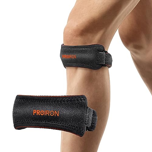 PROIORN Rodillera Rotuliana, 2PCS Rodilleras Ajustable, para Tendón Alivio de la Tendinitis, la estabilización de la Articulación en Tenis, Correr, Saltar, Béisbol, Escalada ect, Negro