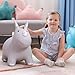 ZOOJOY Bouncy Horse Animals Hopper,Inflatable Bouncing Horse Jumping Animals for Toddlers,Ride On Hopping Toys for Girls/Boys,Great Gift W/P (Grey)