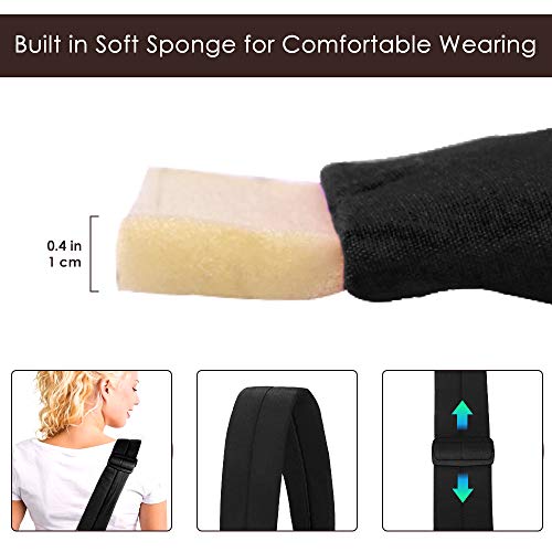 Lukovee Pet Sling, Hand Free Dog Sling Carrier Adjustable Padded Strap Tote Bag Breathable Cotton Shoulder Bag Front Pocket Safety Belt Carrying Small Dog Cat Puppy Machine Washable (Black, M) #TOP4