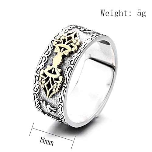 RobertDTesta Bague King Kong en Argent Sterling S925 pour Hommes Et Femmes, Bague King Kong Rétro,Argent,10 – vue 3