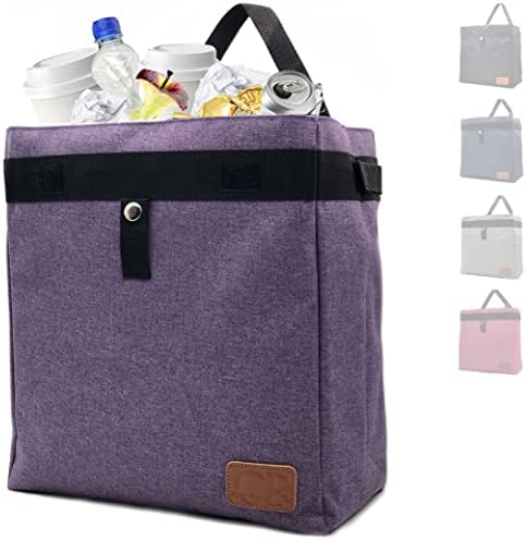 CP CLEVER PINKPHIN Car Trash Can Hanging for Headrest, Extra Large Waterproof Auto Garbage Bag Organizer, Collapsible Vehicle Waste Bin (Purple)