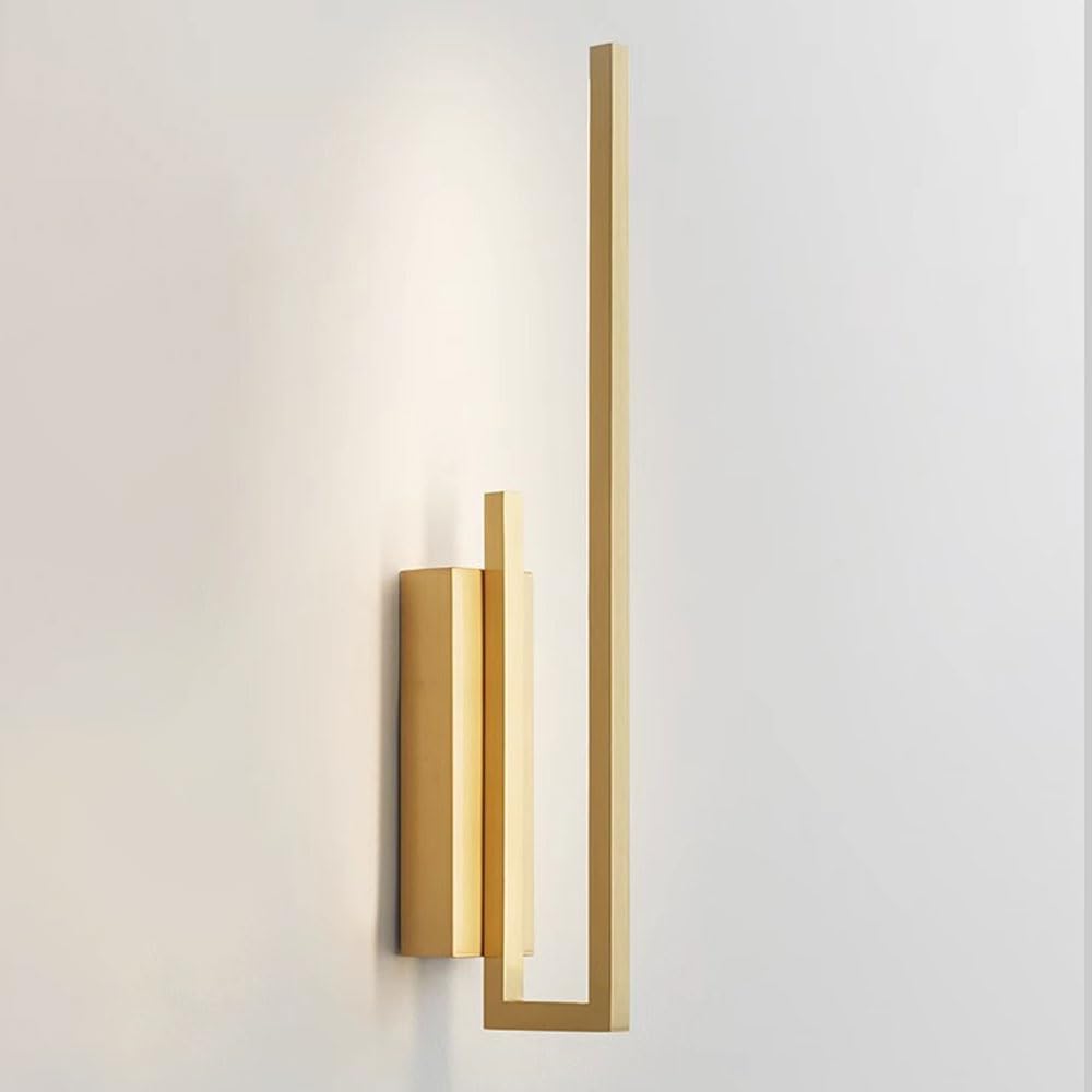 FZQSXAZU Modern Minimalist LED Wall Sconce in Copper, 5W Wired Lamp, Contemporary Lighting for Living Room, Bedroom, Restaurant, Indoor Illuminat