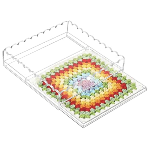 Acrylic Tray with Magnetic Pad - Customizable Photo Display Tray for Dresser Nightstand Bedroom, Perfume Jewelry Trinket Catchall Tray, Decorative Organizer for Home (9" x 9" x 2.3")
