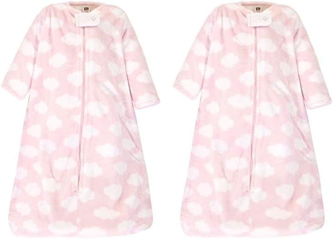 Hudson Baby Saco de dormir unisex de felpa para bebé, manta, nubes rosas, 18-24 meses (paquete de 2)