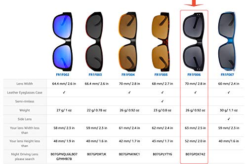 Image of The Fresh High Definition Polarized Wrap Around Shield Sunglasses for Glasses - Leather Eyeglasses Case