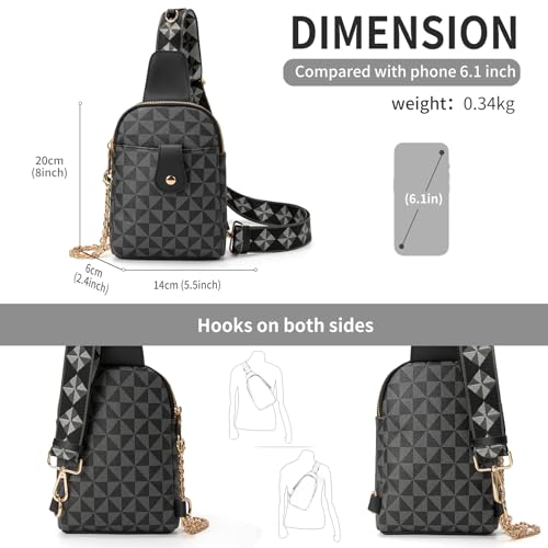 Sling Bag for Women, Crossbody Fanny Pack - Lightweight Chest Bag for Travel, Adjustable Strap & Hidden Pocket3