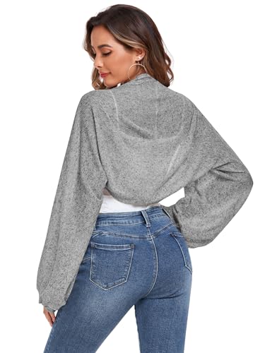 Image of ZAFUL Women's Sheer Shrug Y2K Long Sleeve Cardigans 2026 Irregular Tie Front Bolera