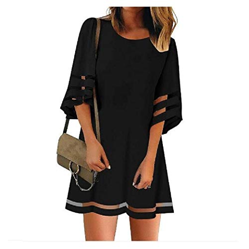 Vestido Curto Comaba Evasê, Manga Curta