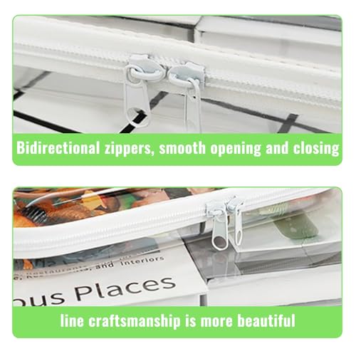 Image of Clear Hard Shell Zipper Case Hard Storage Plastic Zipper Boxes Stackable, Transparent & Ultra Versatile for Any Space White Medium