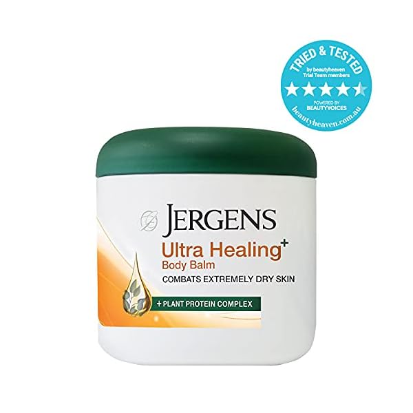 Jergens Ultra Healing Body Balm for Dry Skin, for Extra Dry Skin Relief, 6 Ounces, Formulated with Vitamins C, E and B5 plus Plant Protein Complex