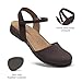 Athlefit Womens Closed Toe Sandals Comfort Casual Cork Footbed and Arch Support Flat Sandals Chocolate Size 8