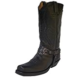 rancho boots Echtes Leder Rancho Biker Boots 9064 Black, Farbe:Black;Größe:37