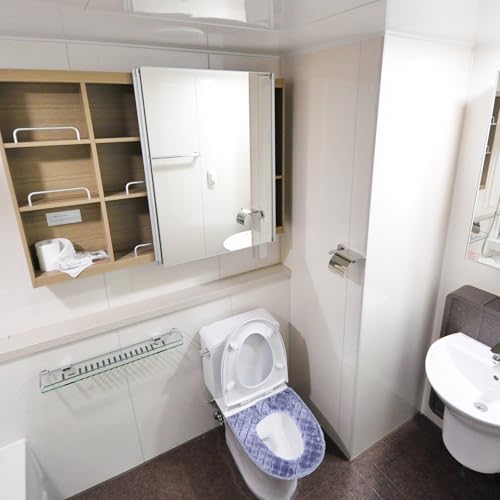 Funda de asiento de inodoro acolchada y protector sanitario lavable para baño 5
