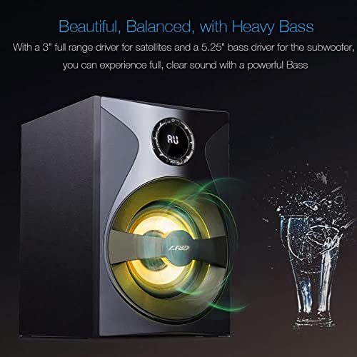 Image of F & D FENDA Audio 380X 2.1 Channel Multi Media Speakers (Black) | Wireless Bluetooth Speakers | Subwoofer Satellite Speakers, LED Display, USB, SD Card & NFC |Speaker for Laptop, Pc & Mobile