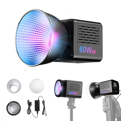 Amazon | Ulanzi C60RGB COBライト 60W RGB撮影用ライト デュアル色