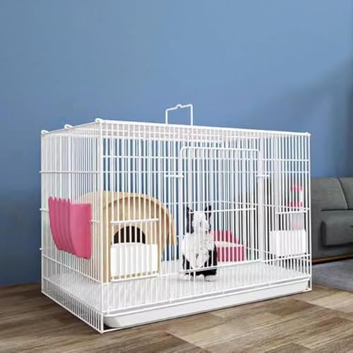 折りたたみ式ラビットケージ、 ポータブルペットケージ 小動物用ケージ ウサギ、子猫、チンチラ、モルモットのための理想的な モルモット ケージ 透明 大型 引き出しトイレ付き うさぎ ケージ おしゃれ 網 かじり防止 休憩所 デグー ケージ 休憩所 組立簡単