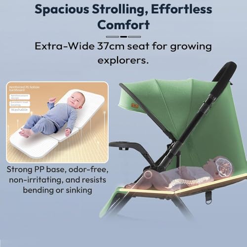 Image of StarAndDaisy Stroller for Baby Boy Girl 0 to 5 Years /Foldable Baby Stroller Light Weight with Multi-Level Seat Recline, 5 Point Safety Belt, & Canopy Pram for Kid (Grey)