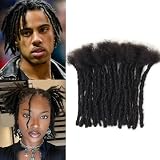 Beauday 6 inch 40 Strands Interlocking Loc Extensions Human Hair, 0.6cm Width 100% Human Hair Dreadlock Extensions, Soft Human Hair Dreads Extensions, Natural Black (6 inch 40 Strands, 1B 0.6cm)