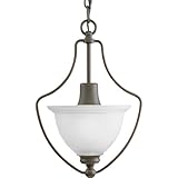 Progress Lighting P3792-20 1-Light Foyer/Convertible Hanging Combo Fixture, Antique Bronze
