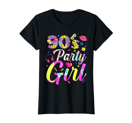 90's Party Girl Faschings und Mottoparty Kostüm für Damen T-Shirt