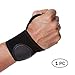 NeoTech Care Wrist Band - Elastic & Breathable Fabric - Adjustable Compression Strap - Men, Women, Right or Left - Support Wrap for Protection or Sports (Black Color, Size M, 1 Unit)