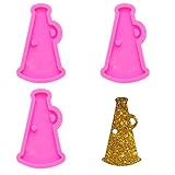 3 llaveros de silicona con forma de megáfono, pudín