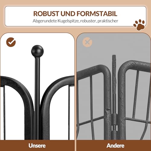 Fobyfurny Welpenauslauf Hundezaun Hundelaufstall, 80 cm Hoch, Schwarz