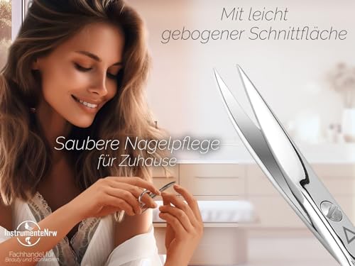 Nagelschere für Linkshänder mit gebogener Schnittfläche