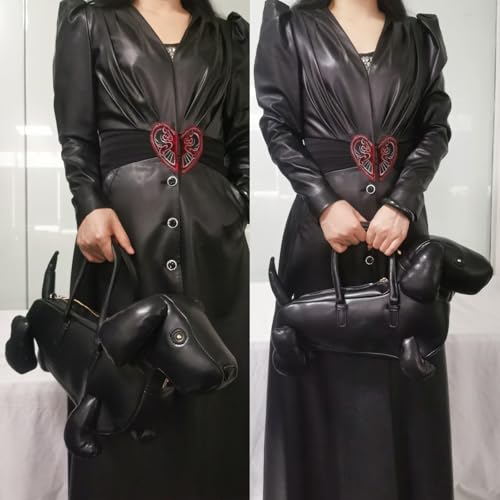 Image of Women PU Leather Unique Novelty Dog Shaped Crossbody Shoulder Bag Handbag Purse