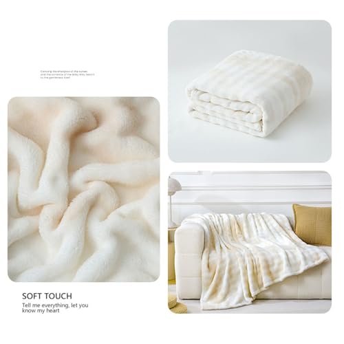 Couverture en fausse fourrure de lapin blanche de 1.8mx2m pour lit