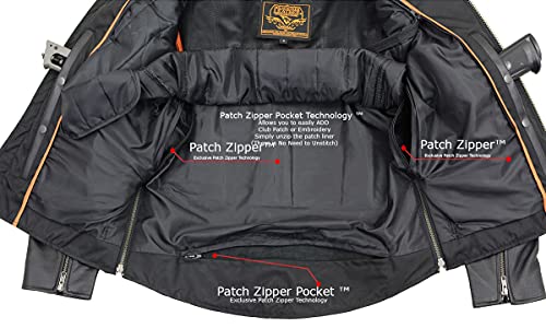 Milwaukee Leather LKM1710 Men's Black Classic Scooter Style Leather Motorcycle Jacket w/Removable Thermal Liner - 4X-Large by Milwaukee Leather - Image 6
