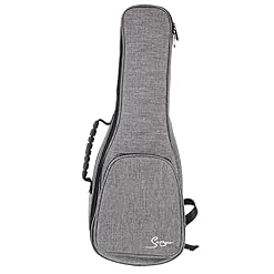Generic Sac à dos étanche pour ukulélé soprano de 53,3 cm, avec bandoulière, poignée, housse rembourrée en lin, gris - Les Beatles, Paul McCartney, John Lennon, RIngo Starr, George Harrison