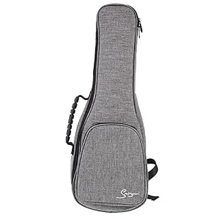 Generic Sac à dos étanche pour ukulélé soprano de 53,3 cm, avec bandoulière, poignée, housse rembourrée en lin, gris - Les Beatles, Paul McCartney, John Lennon, RIngo Starr, George Harrison