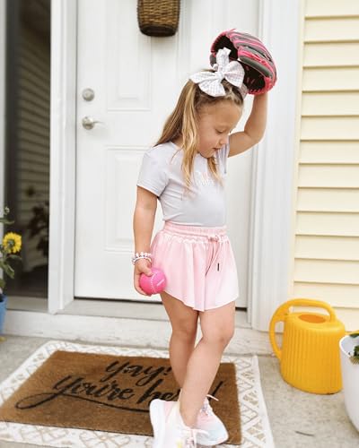 Image of Stelle Girls Flowy Shorts with Pockets Athletic Running Skirt High Waist Butterfly 2 in 1 Sports Short 5-16 Years
