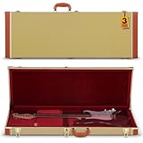 CAHAYA Guitar Case Electric Hardshell: 0.98inch Thick Padding Only for ST Electric Guitars Hardshell Wood Guitar Gig Case with Padded Comfortable Handle and 2 Keys Yellow CY00365-1