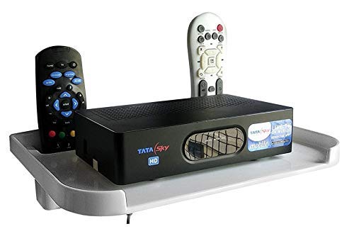 DRIZZLE Set Top Box Stand White with Remote Holder/Tv Set Top Box Shelve with Remote Holder/Wall Mount WiFi Stand/Mobile Charging Dock-image-14