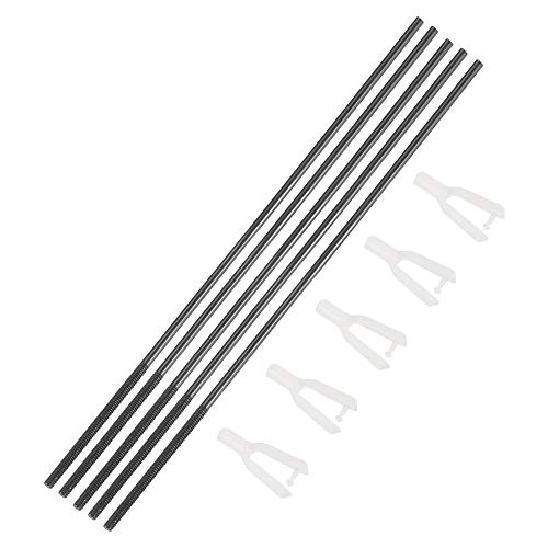 uxcell 5 peças M2 x 28 mm, uma extremidade rosqueada 300 mm hastes de metal longas W 5 peças manilha