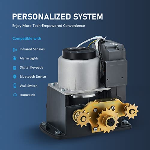 Co-Z Upgraded Sliding Gate Opener, 280W Automatic Gate Opener With Safety Sensor For Doors Up To 1400Lb 40Ft, Chain Driven Driveway Gate Opening System, Complete Gate Opener Kit With Remote Control #TOP7