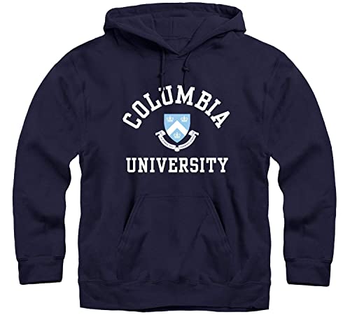 Ivysport Columbia University Lions Hooded Sweatshirt, Crest, Navy, Large