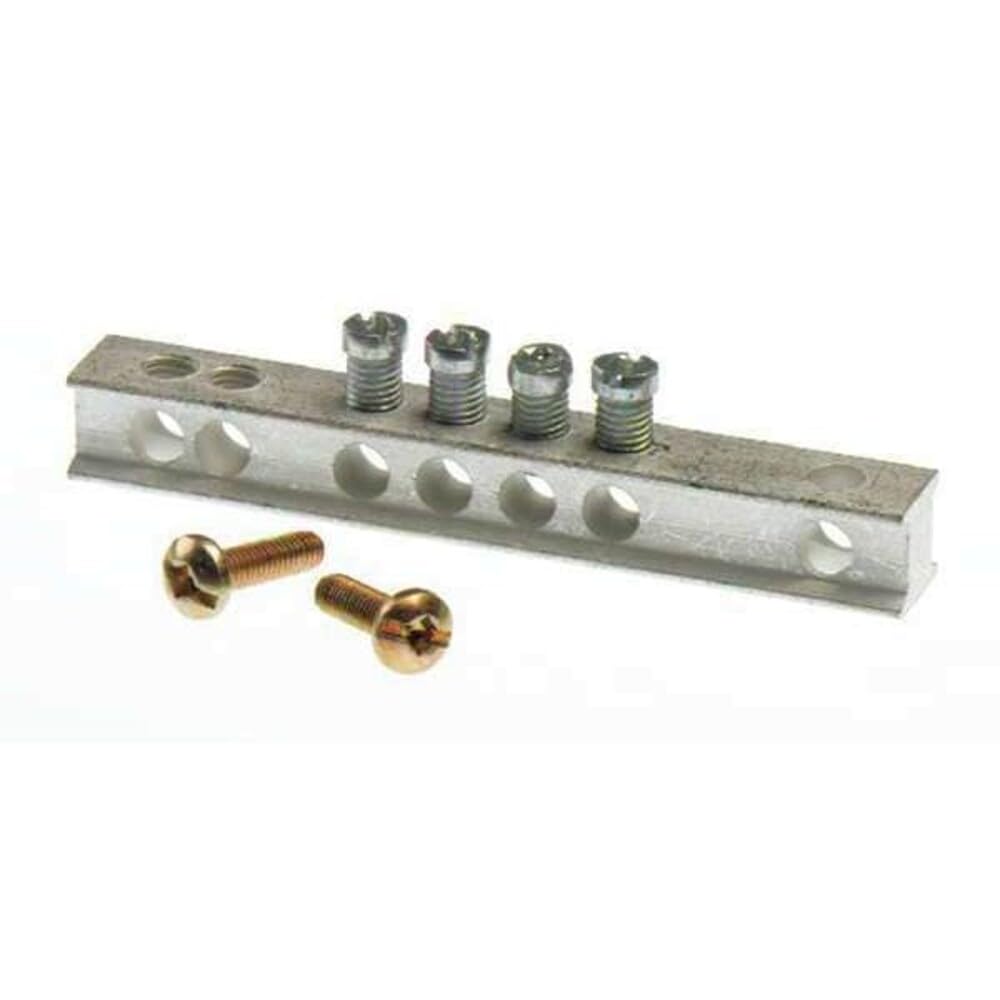 GE TGK4 Ground Bar Kit, Aluminum/Copper Conductor, 4 Terminals, 14 to 4/12 to 10 AWG Conductor