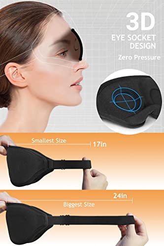 Eye Mask For Sleeping, 3D Contoured Cup Sleep Mask For Men Women, Soft Breathable Blackout Blindfold, Travel Eye Cover, Night Sleeping Mask With Adjustable Buckle For Side Sleeper (Black+Gray) #TOP2