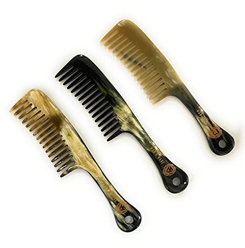 Premium Handmade 100% Oxhorn Anti-Static Wide Tooth Detangling & Styling Comb For Women & Men #TOP3