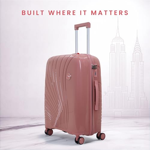 Image of AMERICAN TRAVELLER New York Trolley Bag | 360 Disc Spinner Wheels | Durable Hard Shell , TSA Type Lock , Spinner Trolley Luggage, 360 Disc Spinner Wheels
