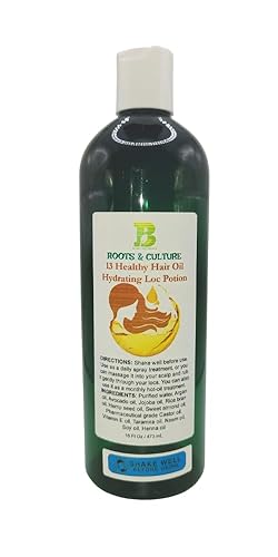 Roots & Culture 13 Healthy Hair Oil Hydrating Loc Potion - Porosity  Hair Tonic  argan avocado jojoba coconut almond castor vitamin E taramira neem