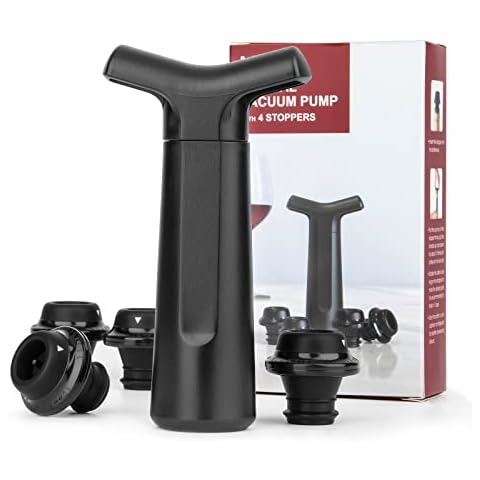 mafiti Wine Saver , 1 x Wine Vacuum Pump + 4 x Vacuum Wine Bottle Stopper,Red Wine Gift Set for Wine Lover Christmas Party Wedding Father's Day Gifts Cover