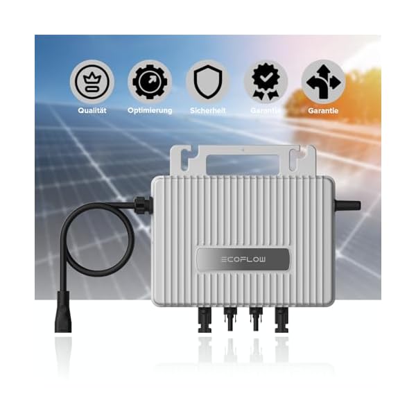 SUNNIVA 920W Balkonkraftwerk BIFAZIAL FULLBLACK komplett Steckdose Ecoflow 800W Wechselrichter, PV Solaranlage, 2x 460W Glas-Glas Solarmodule, inkl. 5m Kabel, Bluetooth WIFI, Komplettset – Bild 7