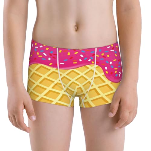 Boys' Cotton Boxer Brief Soft Underwear-Red Ice Cream