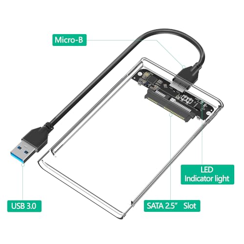 Carcasa externa Mustpoint USB 3.0 para disco SATA 2.5 miniatura 2